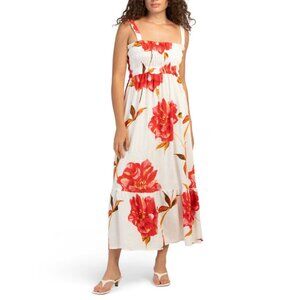 WHITE CLOSET multi Linen Blend Floral Maxi Dress